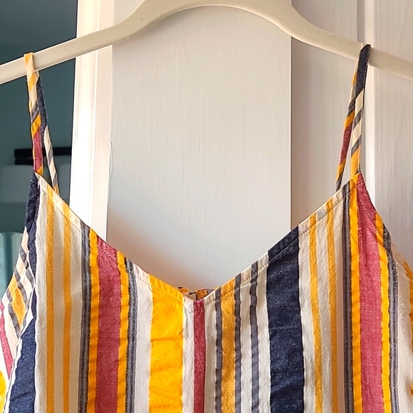 LOFT Petite Yellow Striped Boho Halter Top - Picture 2 of 5